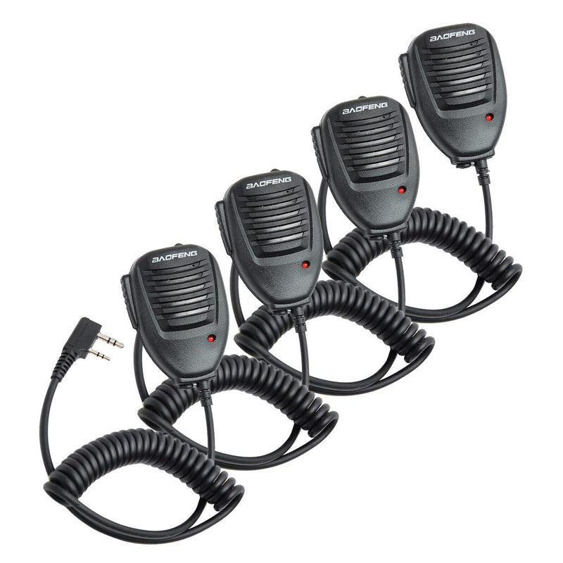 [Australia - AusPower] - Baofeng Two Way Radio Handheld Speaker Mic Microphone, Remote Shoulder Mic for BaoFeng UV-5R BF-888S UV-82 UV-S9 BF-F8HP UV-10R UV-11R BF-H6 GT-3 GM-15PRO Ham Two Way Radio Walkie Talkie (4 Pack) 