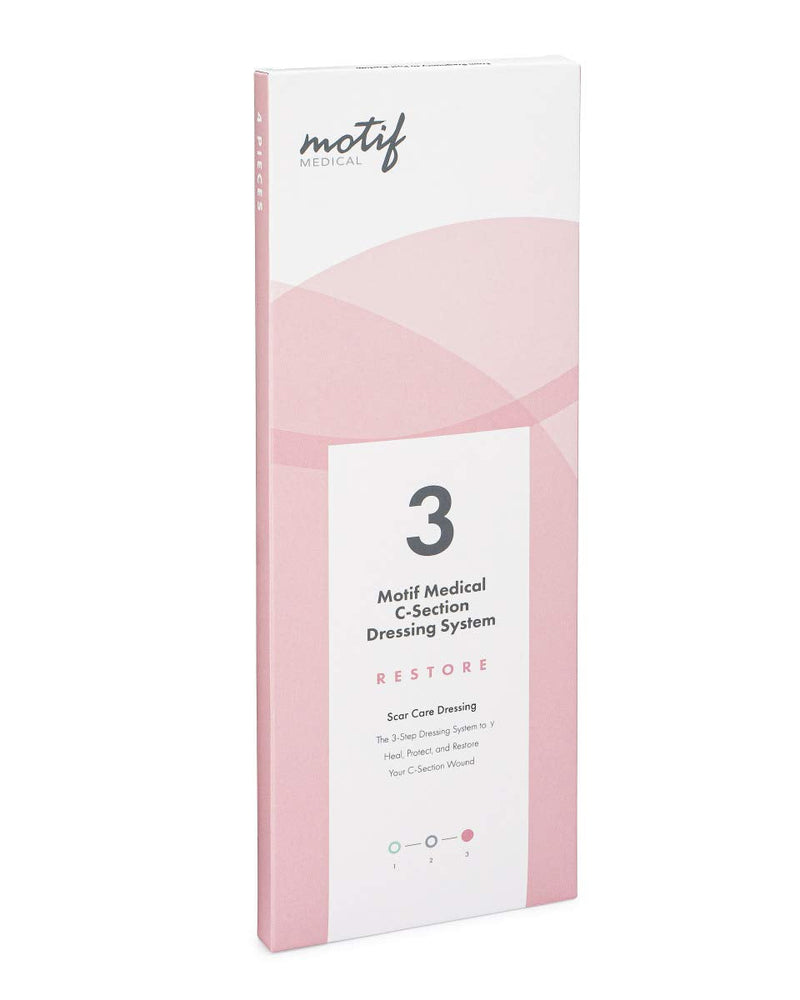 [Australia - AusPower] - Motif Medical, Stage 3 Restore, Scar Care Dressing, C-Section Bandage System, Maternity Skin Care Accessories - 4 Dressings 