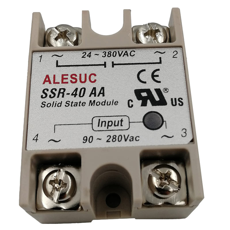 [Australia - AusPower] - Alesuc SSR-40AA 40A Solid State Relay AC 90-250V to AC 24V-380V 40AA 