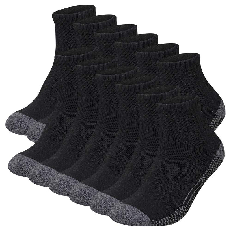 [Australia - AusPower] - COOVAN Men's Athletic Ankle Socks 12 Pack Mens Cushion Comfort Casual Running Sock Size 10-13 12 Pack-black 