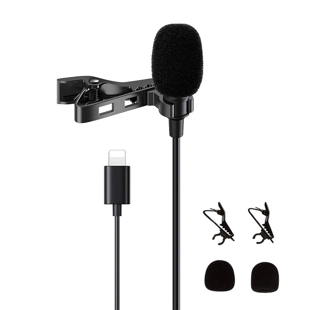 [Australia - AusPower] - Atpot Lavalier Microphone, 360°Omnidirectional Professional Condenser Mic Compatible with iPhone/iPad/iPod Touch Series for Interview, Studio, Video, Vlogging,YouTube,Recording 