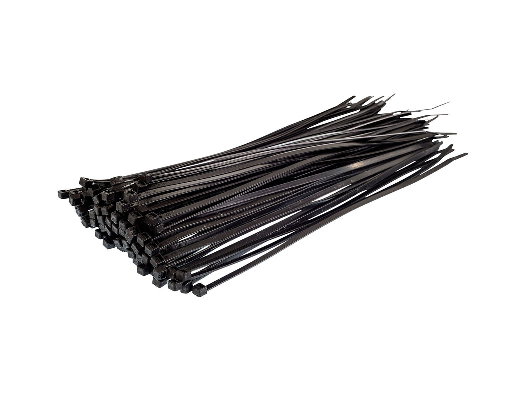 [Australia - AusPower] - GTSE 12 Inch Black Zip Ties, 100 Pack, 40lb Strength, UV Resistant Long Nylon Cable Ties, Self-Locking 12" Tie Wraps 12" (40lb) 