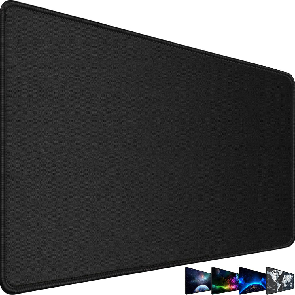 [Australia - AusPower] - Large Mouse Pad, Gaming Mouse Pad, AREYTECO Big Mouse Pad, Durable 31.5"x15.7"x0.12" Large XL Extended Waterproof Non-Slip Base Long Keyboard XXL Mouse Pad with Stitched Edges for Office Gaming, Black 