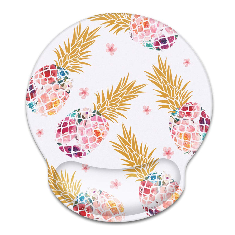 [Australia - AusPower] - Ergonomic Mouse Pad with Wrist Support, WAVEYU Cute Design Mouse Pad for Women Non-Slip Rubber Base Mousepad for Desk Laptop Gaming Working Computers Laptop Easy Typing & Pain Relief, Pink Pineapple 