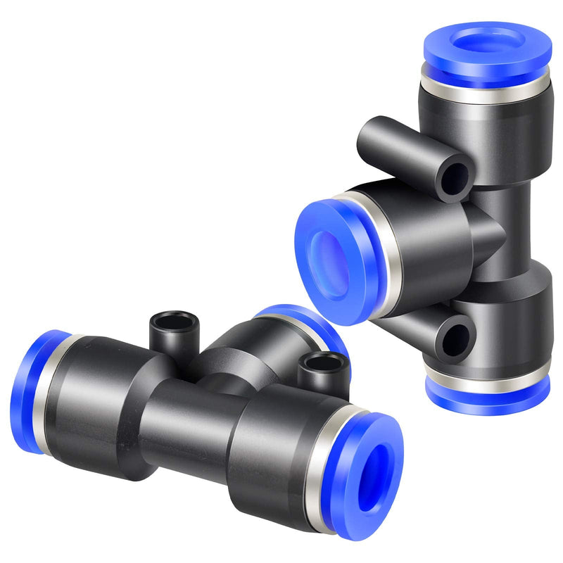 [Australia - AusPower] - TAILONZ PNEUMATIC Blue 3/8 inch OD Tee Plastic Push to Connect Fittings 3 Ways Tube Connect Push Fit Push Lock PE-3/8(Pack of 10) 3/8"OD 