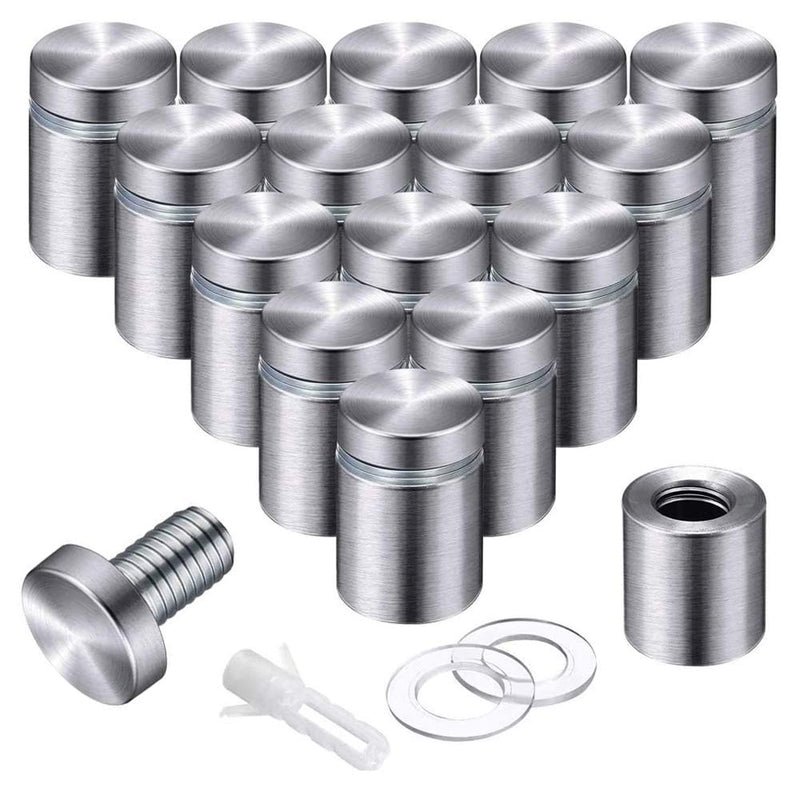 [Australia - AusPower] - GSH 3/4 Inch x 1 Inch Sign Standoffs Mounting Hardware, Wall Standoff Holder Stainless Steel Glass Standoffs Screw for Sign Display, 16 Pack (3/4" x 1") 3/4" x 1" 
