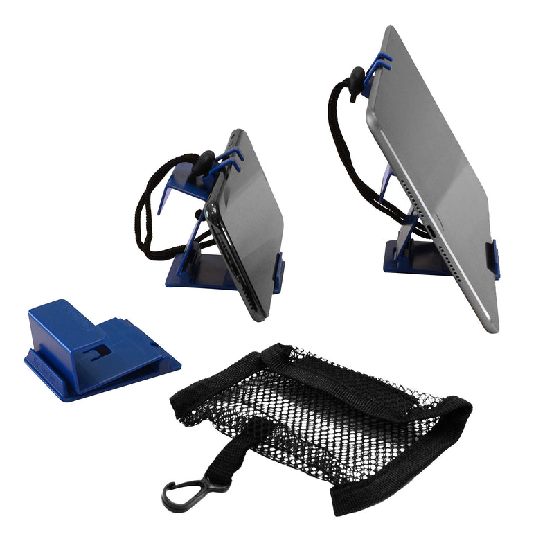 [Australia - AusPower] - The SkyClip+ Phone & Tablet Holder for Air Travel, Home and Office Use - Inflight Phone Mount & Stand Compatible with iPhone, Android, Kindle and Tablets - Ultimate Travel Accessory (Blue) Blue 1 Pack 