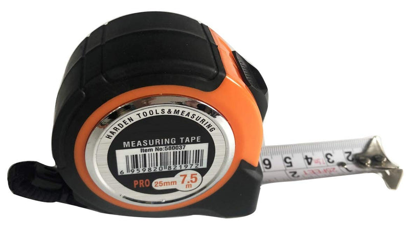 [Australia - AusPower] - Edward Tools Harden Pro Measuring Tape 25 FT- Quick Retractable Measuring Tape Standard and Metric - Centimeters and Inches - Quick Mark Blade - Heavy Duty Rubber Shock Proof Case - Belt Clip 