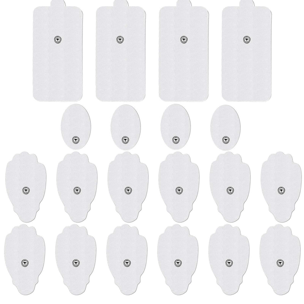 [Australia - AusPower] - TENS/EMS Unit Replacement Pads, FOXPEED Upgraded 3rd Gen 20 Pcs Large Premium Super Sturdy Snap Electrode Patches with Self-Adhesive Performance for Pain & Muscle Relief Reusable Up to 30 Times 