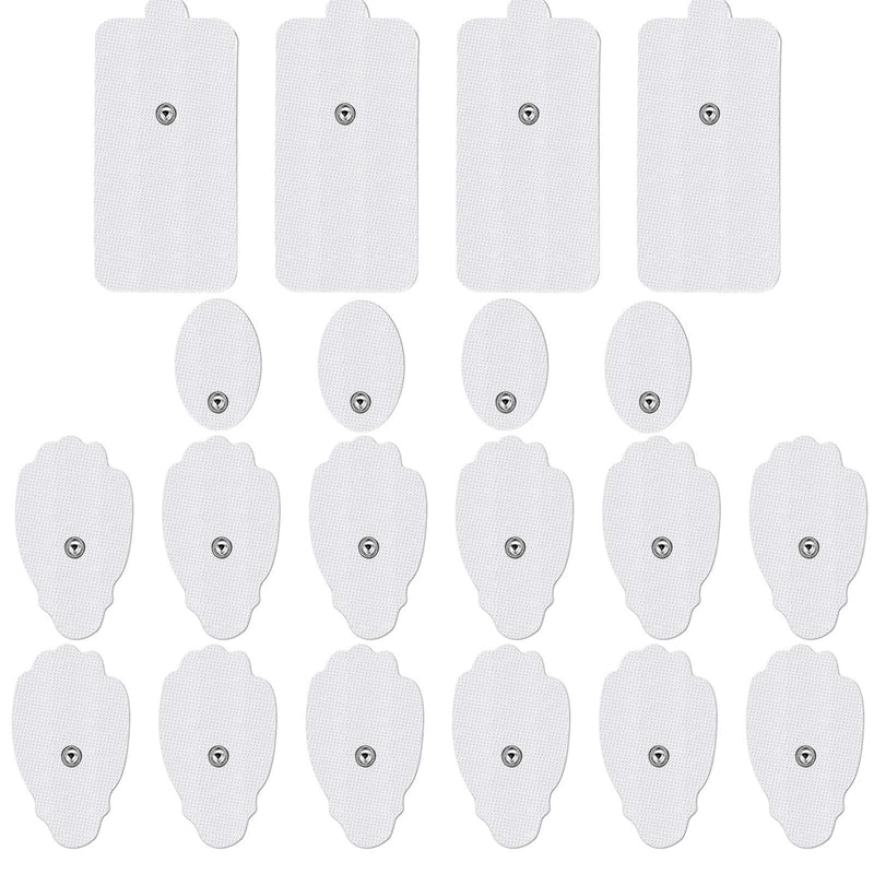 [Australia - AusPower] - TENS/EMS Unit Replacement Pads, FOXPEED Upgraded 3rd Gen 20 Pcs Large Premium Super Sturdy Snap Electrode Patches with Self-Adhesive Performance for Pain & Muscle Relief Reusable Up to 30 Times 