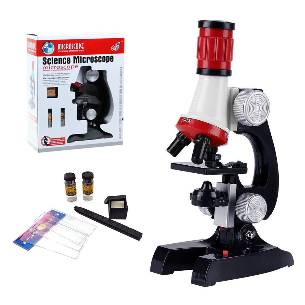 [Australia - AusPower] - ALEENFOON Kids Microscope 100x 400x 1200x Magnification Microscope Set with LED Light Kids Educational Toys Birthday Present Scientific Exploration Microscopes Gift 