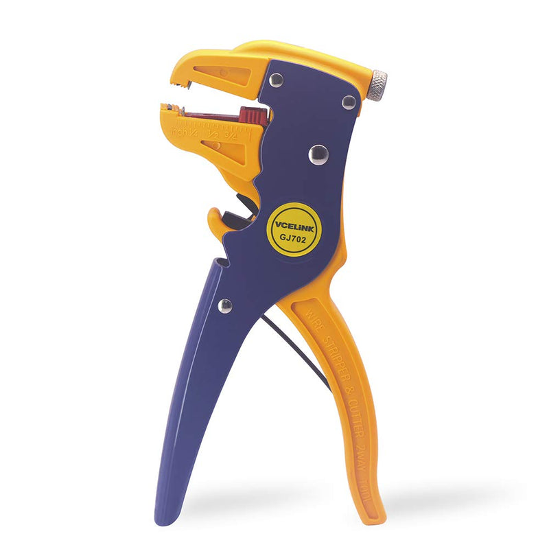 [Australia - AusPower] - VCELINK Automatic Wire Stripper and Cutter, Professional 2 in 1 Adjustable Electrical Cable Wire Stripping Tool&Eagle Nose Pliers (7-Inch) GJ702BL 