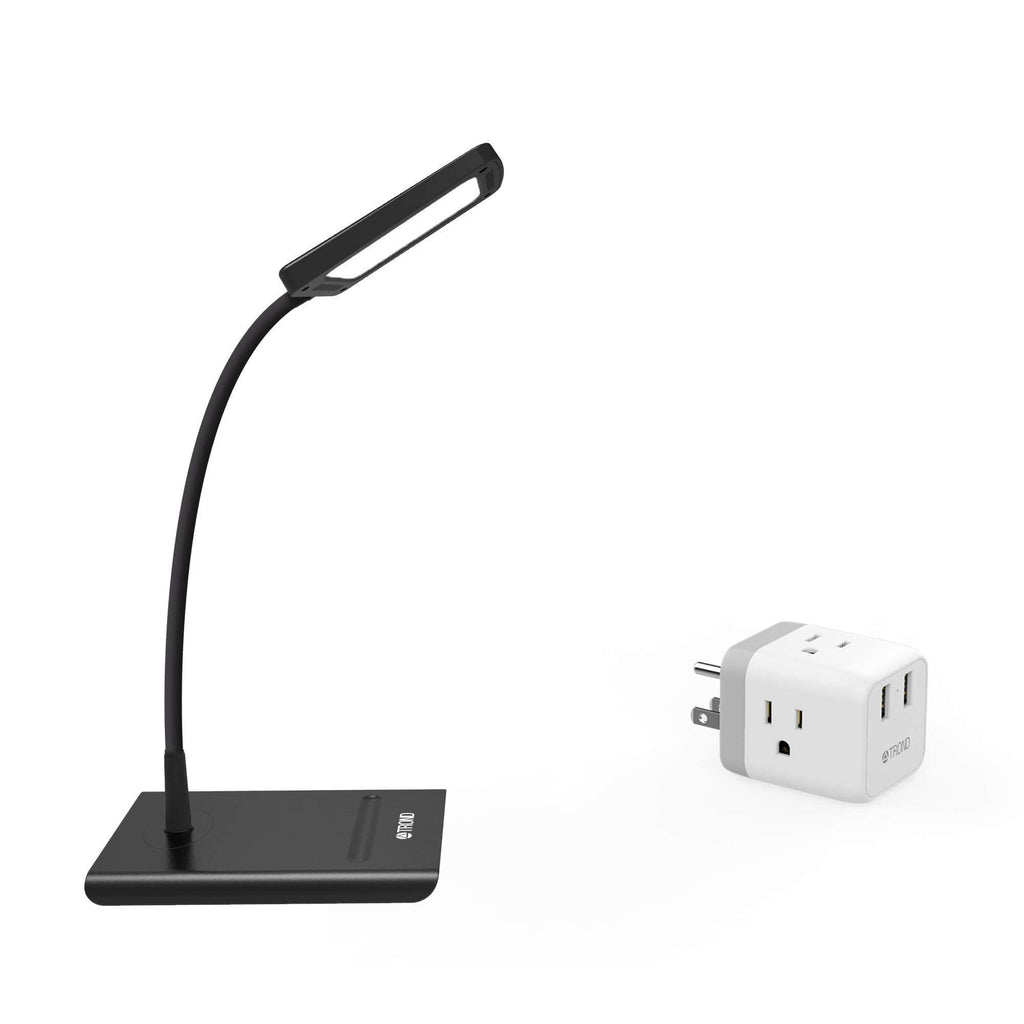 [Australia - AusPower] - TROND Eye-Care LED Desk Lamp Dimmable with Flexible Gooseneck Bundle TROND Outlet Extender Box with USB 