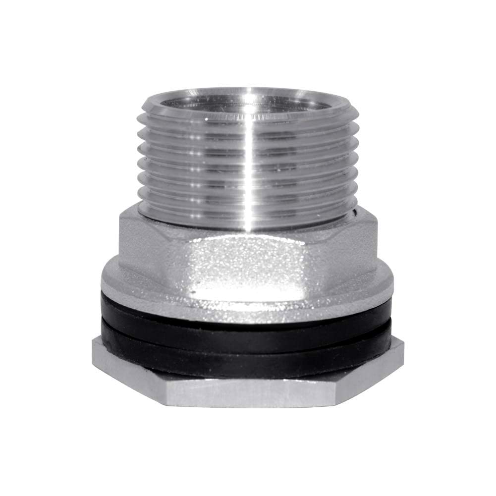 [Australia - AusPower] - Beduan 3/4" GHT Male to 1/2" Female Bulkhead Water Tank Connector Stainless Steel Thru-Bulk Fitting 3/4" GHT Male x 1/2" Female 