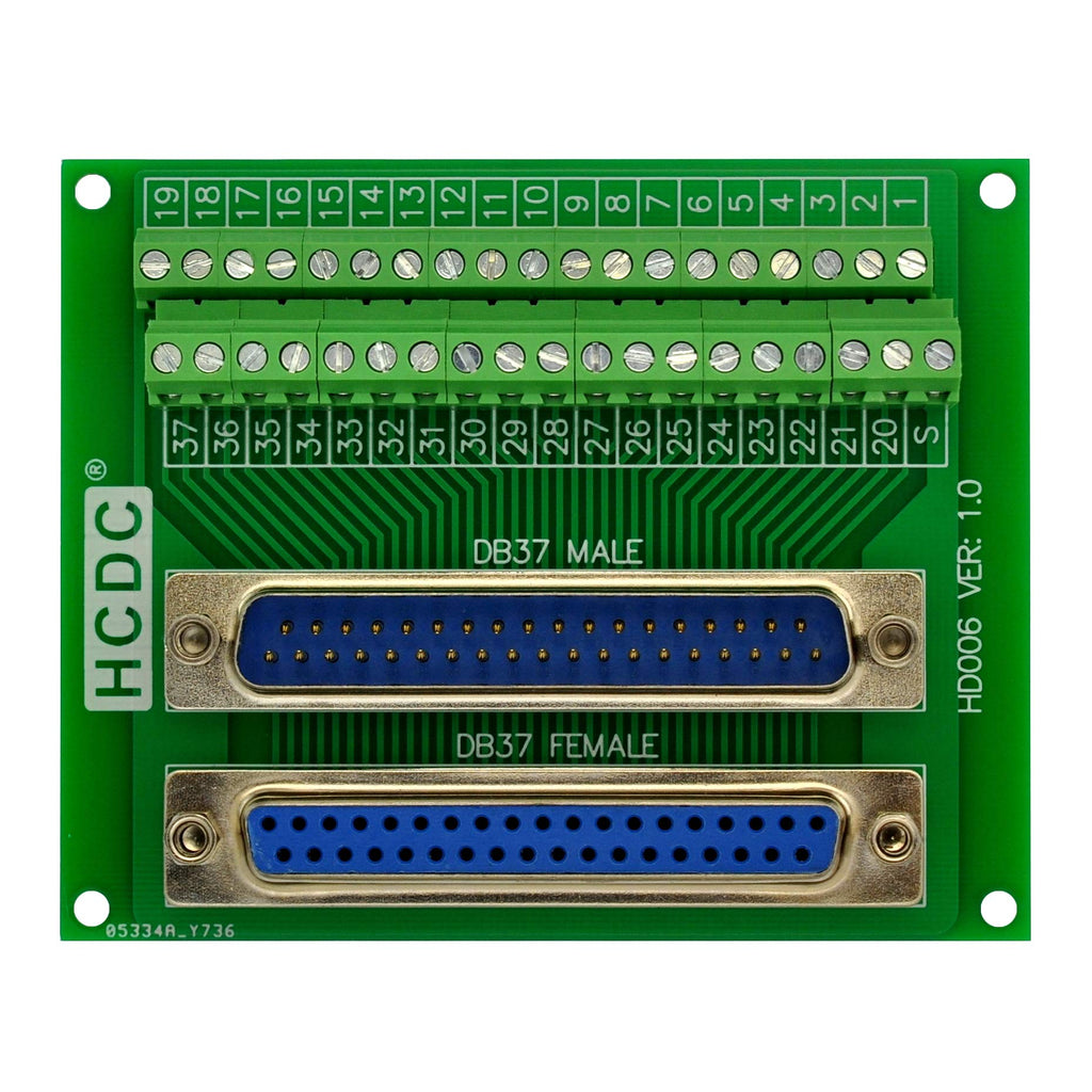 [Australia - AusPower] - D-SUB Male-Female Breakout Board Terminal Block Interface Module (DB37) DB37 
