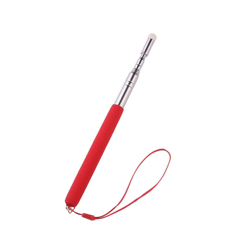 [Australia - AusPower] - Laojbaba Retractable Felt-tip Teaching Guide Stick with Felt Head, Pointer, Speech, Classroom, Meeting, Teaching Rod, Retractable to 39 inches. RED 
