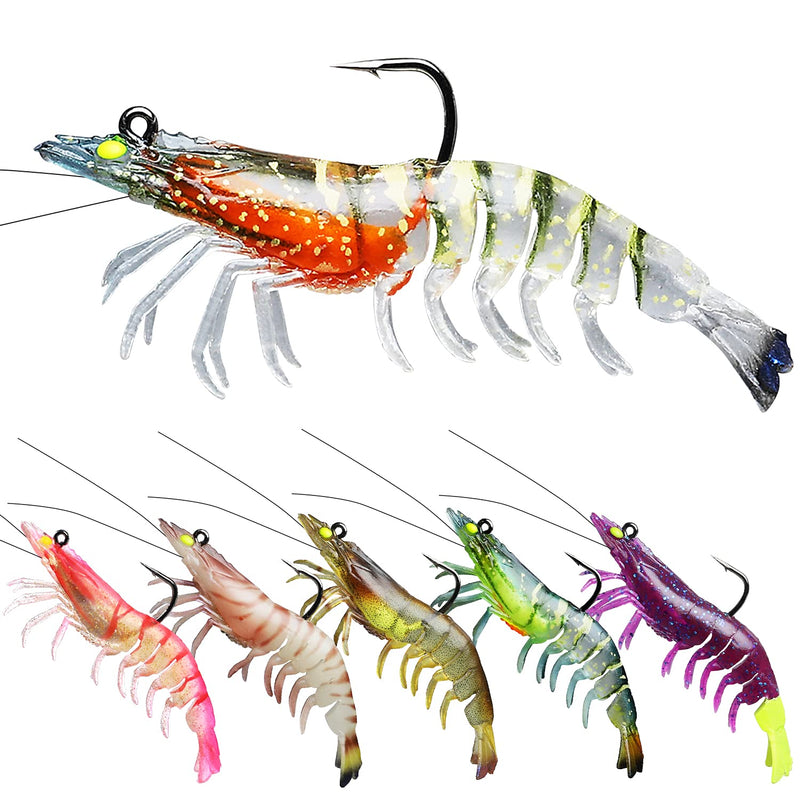[Australia - AusPower] - TRUSCEND Pre-Rigged Jig Head Fishing Lures, Premium Shrimp Lure with VMC Hook, Weedless Soft Swimbaits for Bass, Fishing Bait with Spinner, Trout Crappie Walleye Fishing Jigs for Freshwater Saltwater 