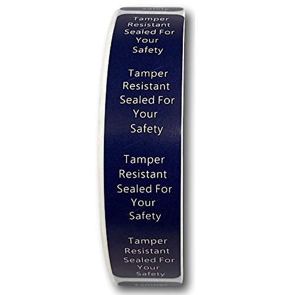 [Australia - AusPower] - Tamper Evident Labels | Sealed for Your Safety Stickers | 500 Tamper Proof Stickers | Food Stickers Help Increase Security During Delivery |(0.75 x 3.5 in) Navy Blue Tamper-evident 