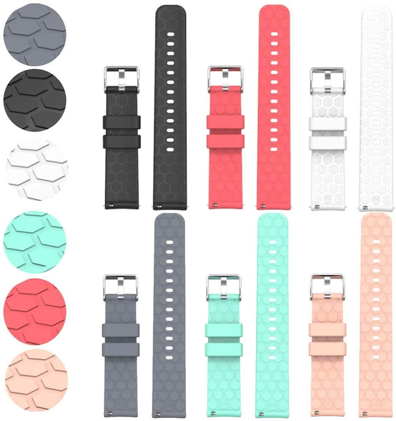 [Australia - AusPower] - FitTurn Compatible with Umidigi Uwatch 3 Bands 6-Pack Replacement Colorful Flexible Soft Silicone Sweat-Resistant Sport Wristband Strap Accessory Bracelet for Umidigi Uwatch 3 Smartwatch 