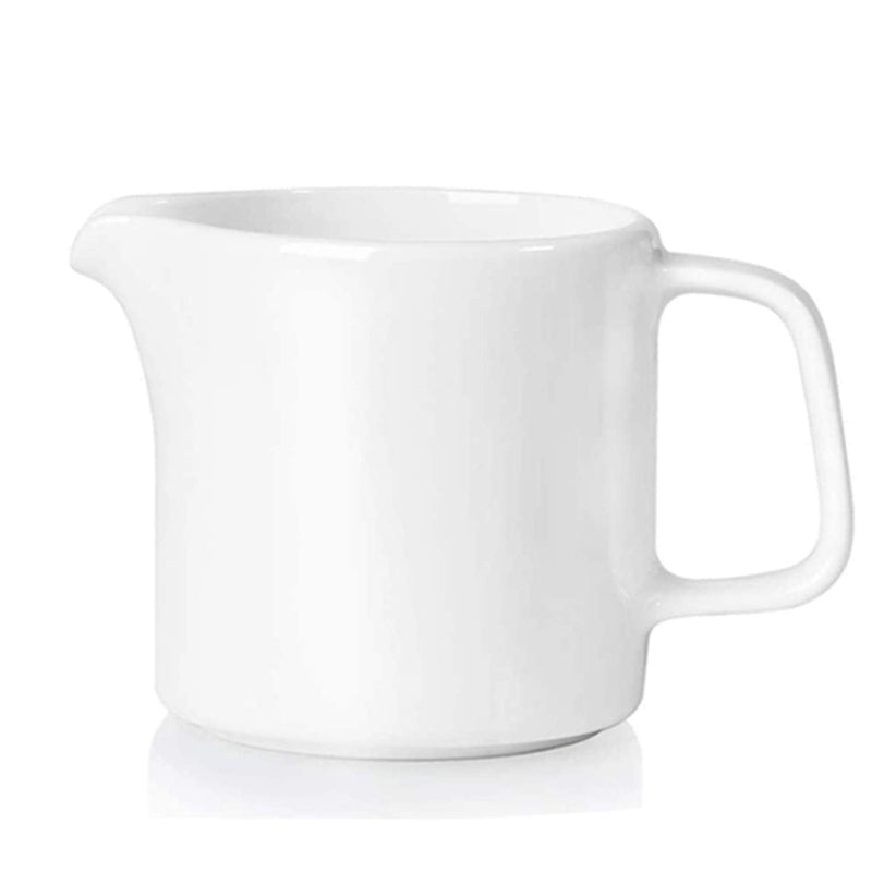 [Australia - AusPower] - ONTUBE Ceramics Creamer,Porcelain Coffee Milk Creamer Pitcher with Handle for Home and Kitchen - 12OZ (White) White 