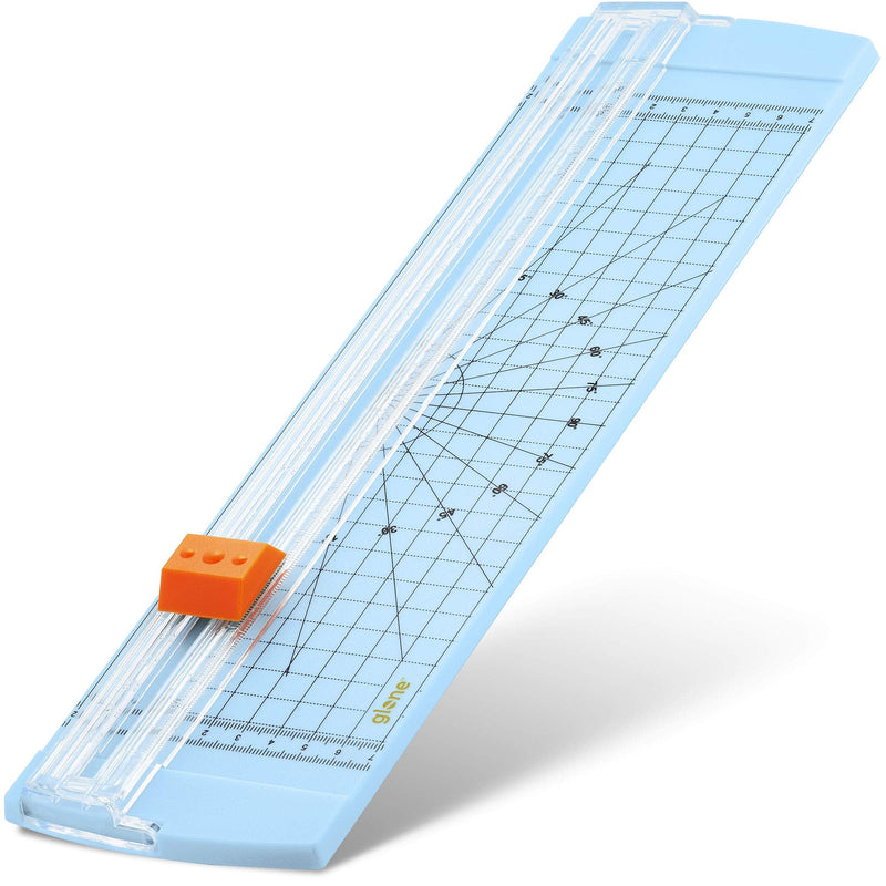 [Australia - AusPower] - Glone 12 inch Paper Trimmer, A4 Size Paper Cutter with Automatic Security Safeguard for Coupon, Craft Paper and Photos (Light Blue) 