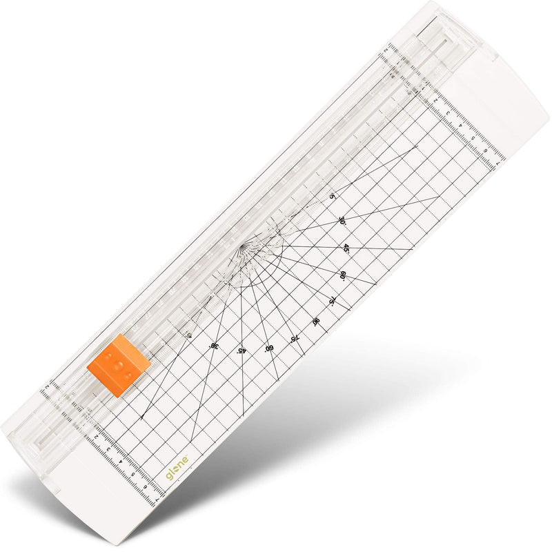 [Australia - AusPower] - Glone 12 inch Paper Trimmer, A4 Size Paper Cutter with Automatic Security Safeguard for Coupon, Craft Paper and Photos (Off White) 