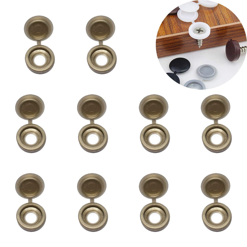 [Australia - AusPower] - UoYu 50 Pcs Plastic Hinged Screw Cover Caps Washer Flip Tops - 5 Colors Choose - Beige，Light Grey，Light Brown，Ancient Cyan，Dark Brown (Ancient Cyan) Ancient cyan 