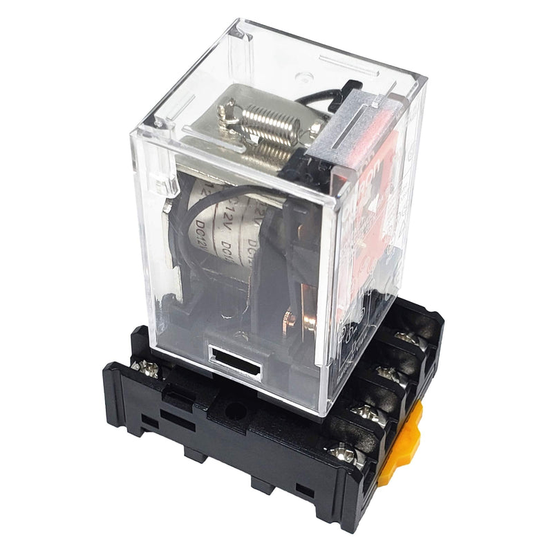 [Australia - AusPower] - MK2P-I DC 12V Coil 8 Pin 2NO 2NC DPDT Power Relay & Plug-in Terminal Socket Base DC 12V Electromagnetic Relay(Quality Warranty 1 Years) MK2P-I 