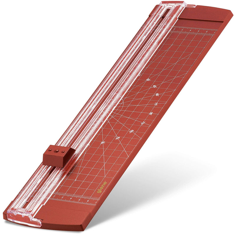 [Australia - AusPower] - Glone 12 inch Paper Trimmer, A4 Size Paper Cutter with Automatic Security Safeguard for Coupon, Craft Paper and Photos (Red) 