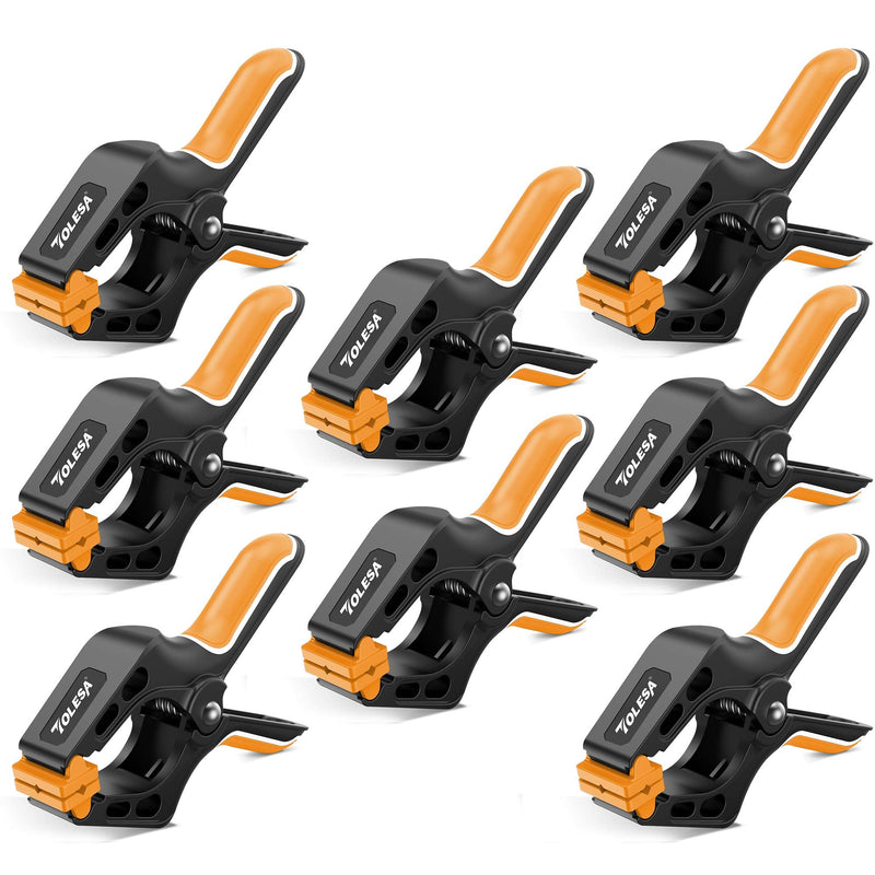 [Australia - AusPower] - TOLESA 4-Inch Spring Clamps Powerful Force 8-Piece Nylon Clamp with Double Layer Handle for Gluing, Clamping and Securing 4 Inch 