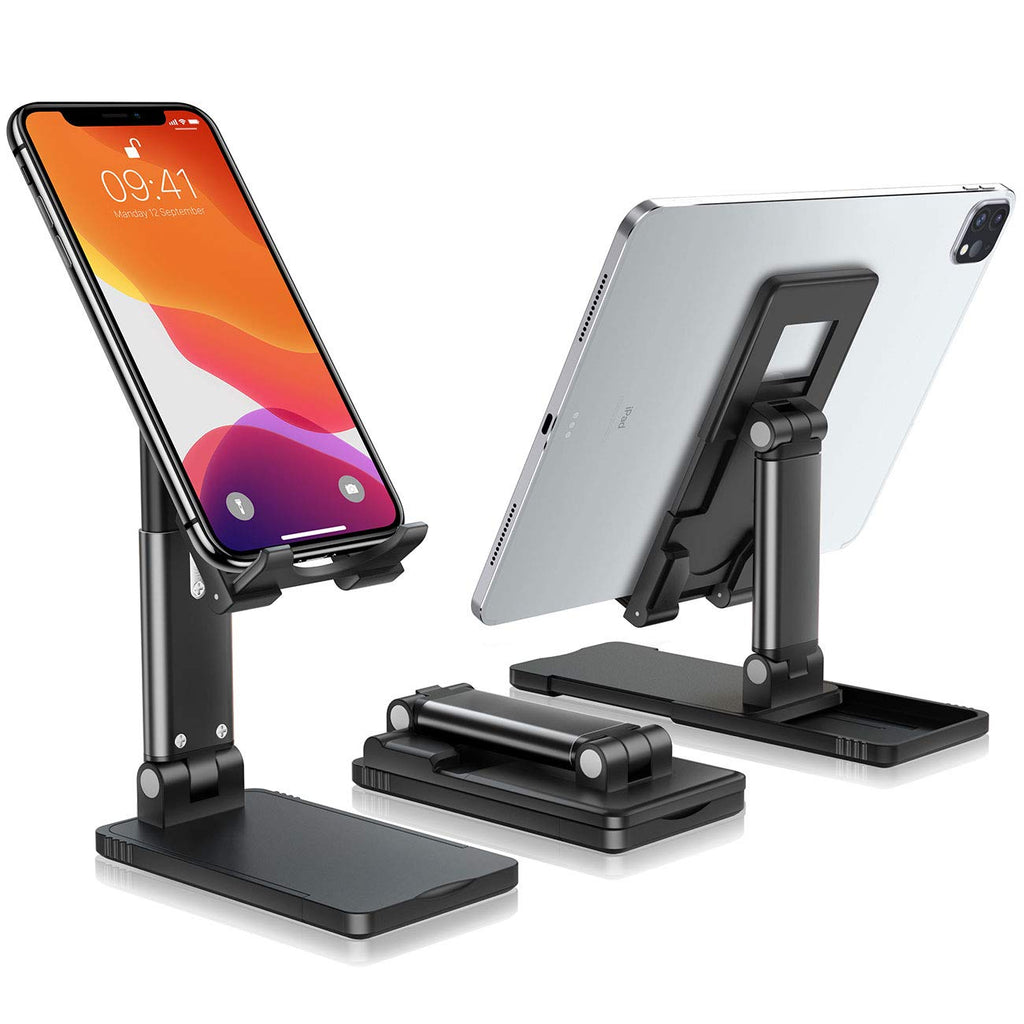 [Australia - AusPower] - eSamcore Cell Phone Stand for Desk, [Updated] Extended Foldable iPhone Holder Adjustable iPad Stand Dock Compatible with 4"-12.9" Mobile Phone/Tablet/Kindle/Samsung Galaxy Smartphones 
