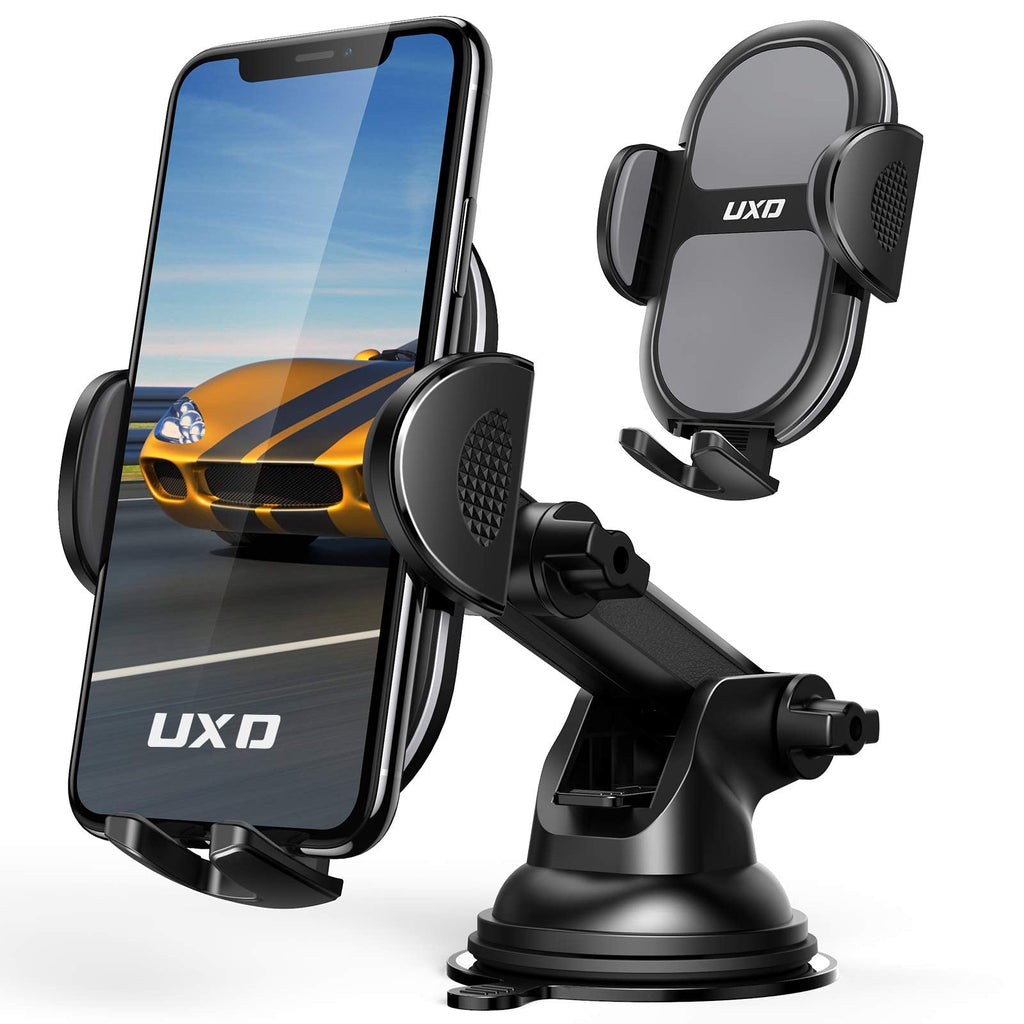 [Australia - AusPower] - Car Phone Holders, UXD Car Phone Mount, Patented Phone Holders for Car Dashboard/Windshield, Compatible with iPhone 12 Pro Max/Mini 11 Pro Max Xs XR X 8, Galaxy S20+ S20 Note 10 9, Dark Gray 