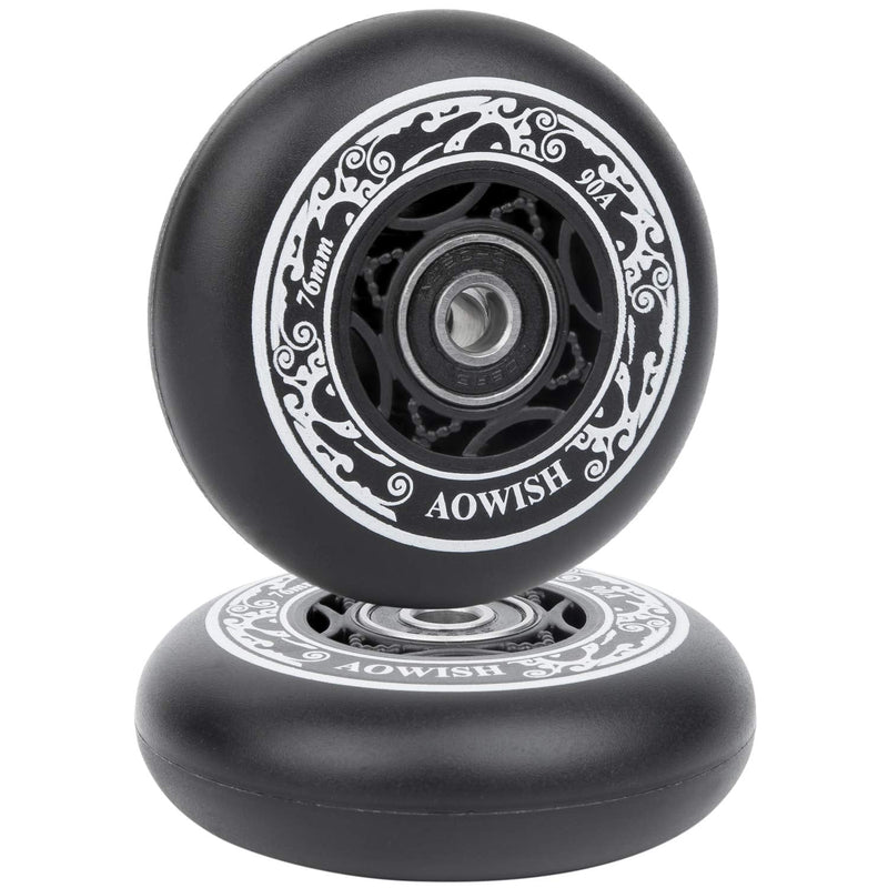 [Australia - AusPower] - AOWISH Ripstik Wheels [2-Pack] 76mm Ripstick Wheels 90A Ripsurf Caster Board Replacement Wheel with Pre-Installed Bearings ABEC 9 