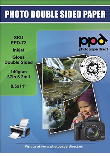 [Australia - AusPower] - PPD 50 Sheets Inkjet Glossy Brochure and Flyer Paper 8.5x11 37lbs 140gsm Professional Quality Double Sided Instant Dry and Water-Resistant (PPD-72-50) 