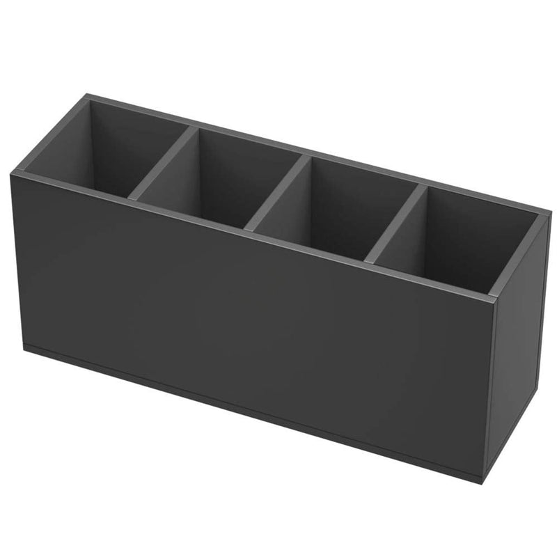 [Australia - AusPower] - NIUBEE Acrylic Pen Holder 4 Compartments, Black Pencil Organizer Cup for Countertop Desk Accessory Storage (Black) 4 Cube 