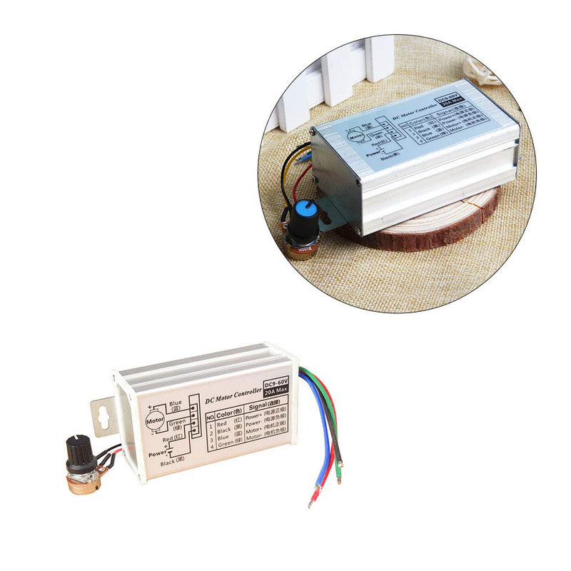 [Australia - AusPower] - Wixine 1Pcs 12V 24V Max 20A PWM DC Motor Stepless Variable Speed Control Controller Switch 