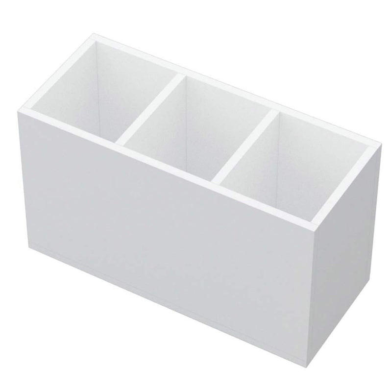 [Australia - AusPower] - NIUBEE Acrylic Pen Holder 3 Compartments, White Pencil Organizer Cup for Countertop Desk Accessory Storage 