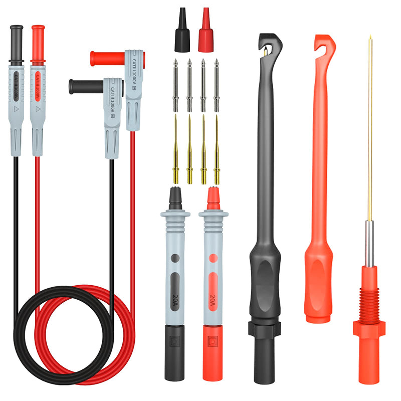 [Australia - AusPower] - Goupchn Multimeter Automotive Test Leads Kit with Wire Piercing Clip Puncture Probes 4mm Banana Plug Extension Test Cable Set 