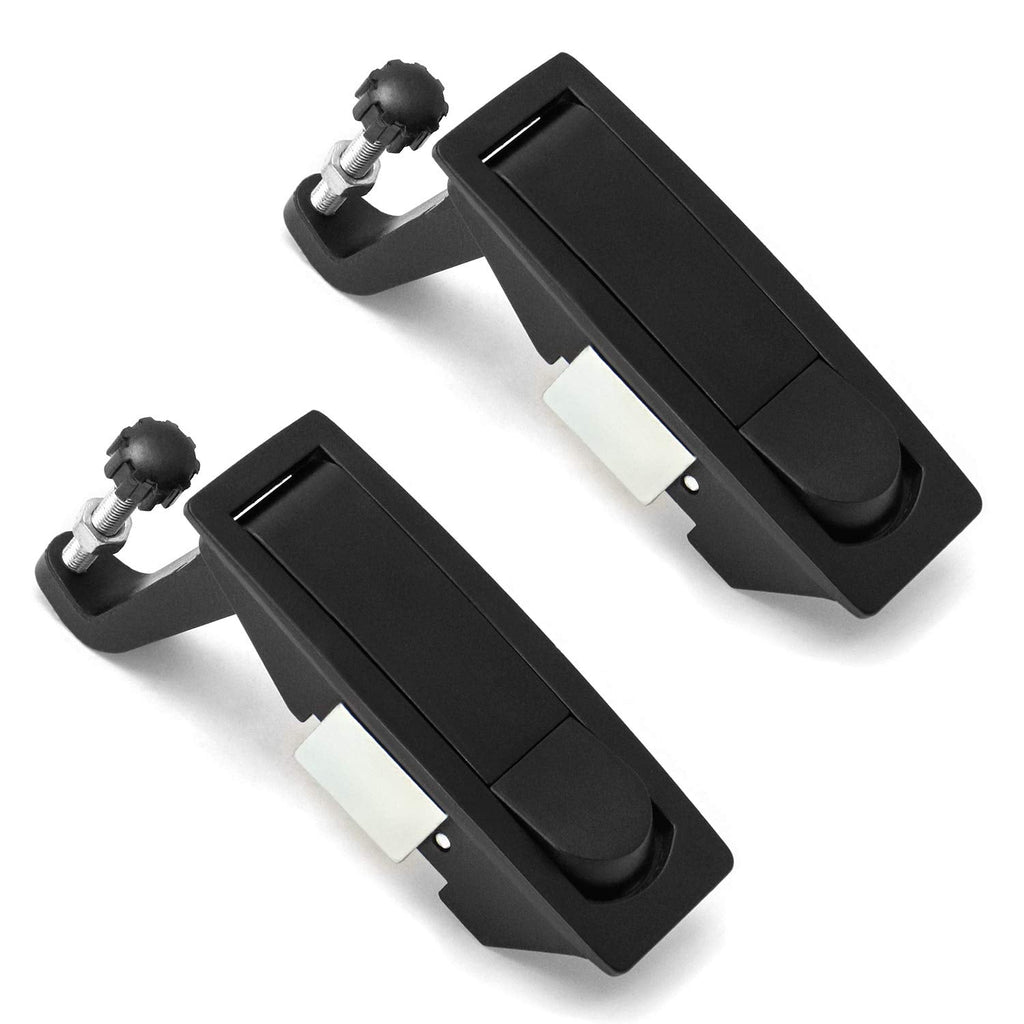 [Australia - AusPower] - QWORK 2Pcs Compression Latch Lock Zinc Alloy Flush Lever Latch Adjustable Grip Range 0.04"-0.94" Black 2 Pack 