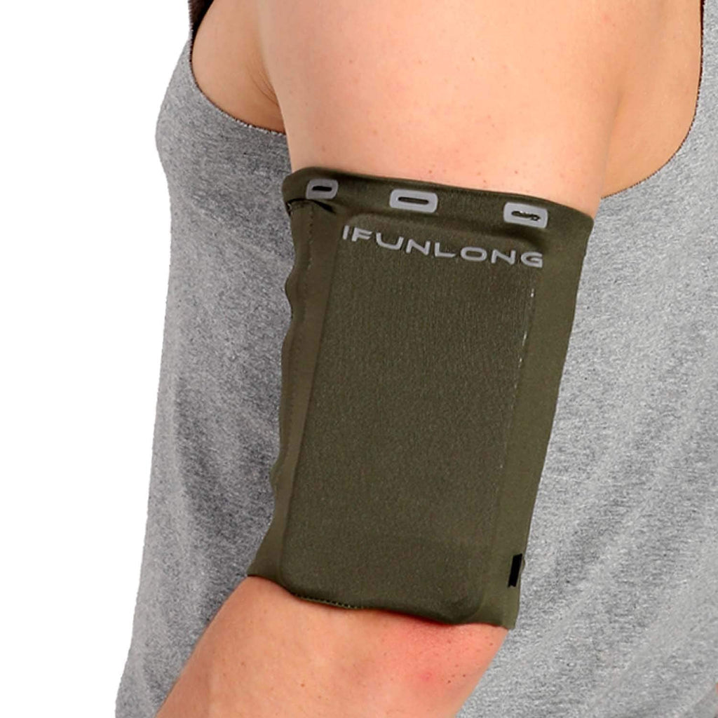 [Australia - AusPower] - iFunLong Armband for Cell Phone Running | Exercise Working Out Sports Arm Band Sleeve Pouch Case Holder Fits iPhone 13 Pro Max Mini 12 X XR XS 8 7 6 Plus/Samsung LG Android Phones Upto 8 Inches Green L 