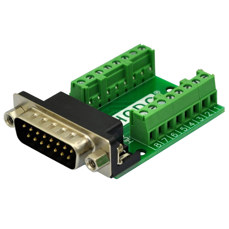 [Australia - AusPower] - Slim Right Angle D-SUB Header Breakout Board Terminal Block DSUB Connector Module (DB15 Male) DB15 Male 