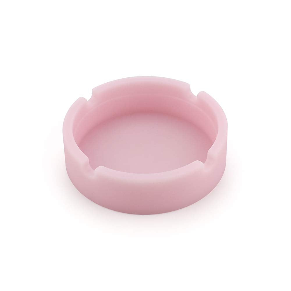 [Australia - AusPower] - Luminous Silicone Gel Ashtray Light Circular Ashtray Smoke Convenient Cigarette Case Drop Creative Ashtrays Pink 