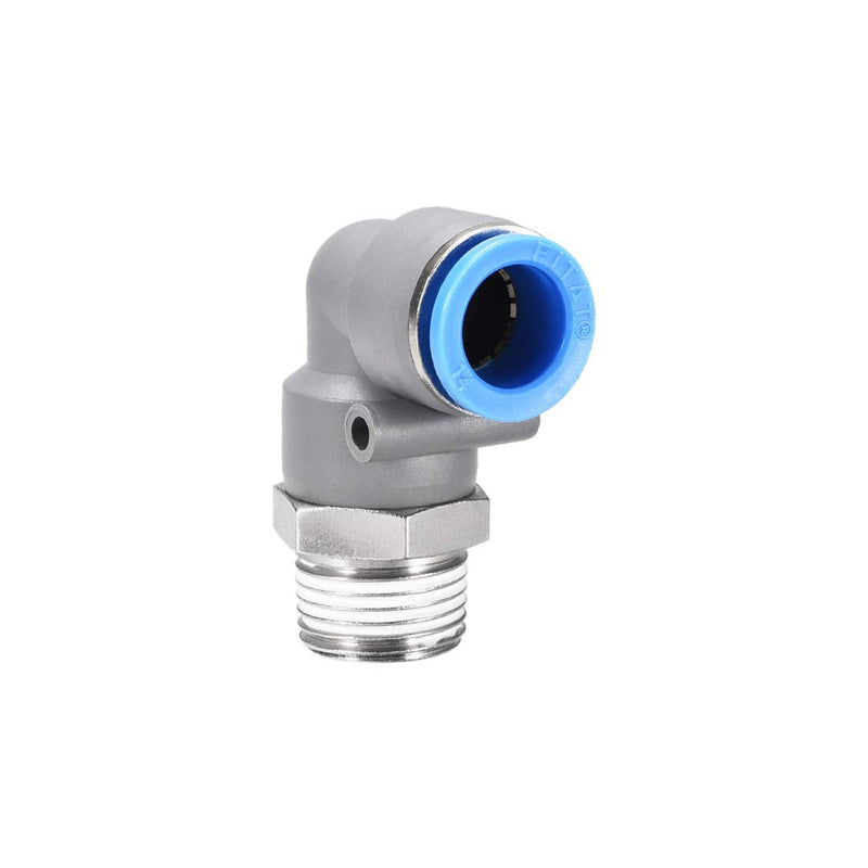 [Australia - AusPower] - uxcell Elbow Push to Connect Air Fittings 14mm Tube OD X 1/2PT Male Thread Pneumatic Quick Release Connectors Grey 