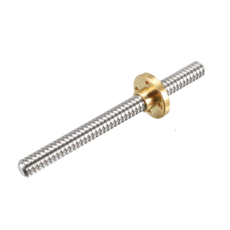 [Australia - AusPower] - WEIJ 100mm T8 OD 8mm Pitch 2mm Stainless Steel Lead Screw Rod with Copper Nut Acme Thread for Ender 3, 3D Printer etc. 100mm,With Nut 