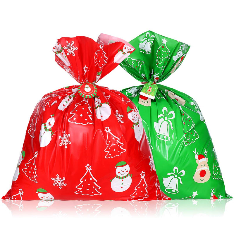 [Australia - AusPower] - Hemoton 4 Pieces Giant Christmas Gift Bags, Extra Large Gift Bags Wrapping Bags with Ties & Name Card, for Xmas Party Favors Candy Presents Gift Wrapping, 43x36 inch 