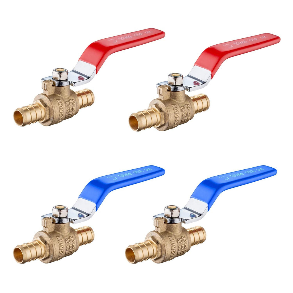 [Australia - AusPower] - (Pack of 4) EFIELD 3/4 Inch Pex Brass Full Port Shut-off Ball Valve for Hot and Cold Water, Lead Free Brass UPC Certified 