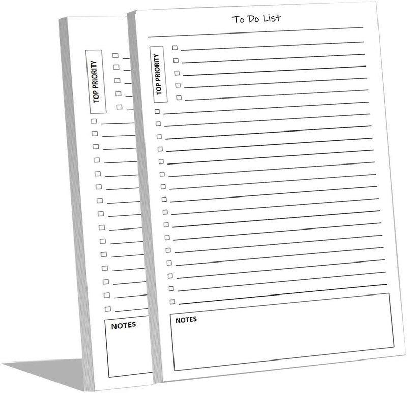 [Australia - AusPower] - TO DO List Notepads (2 Pack of 50 Pages), 100 Pages with Task Pads with Checklist, Priority & Notes Sections for Added Efficiency. A Planner for Organized People. 8.5"X 5.5" Sheets. Made in the USA. 