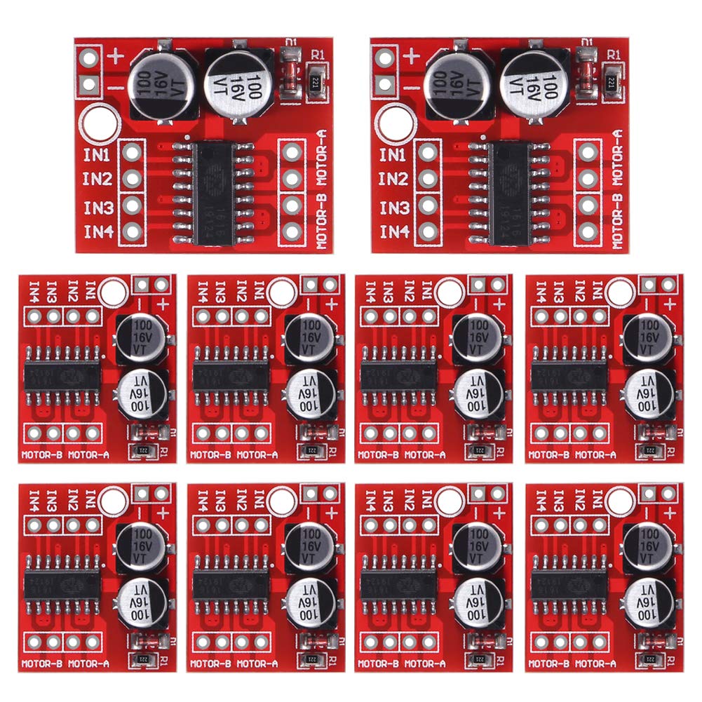 [Australia - AusPower] - Organizer 10pcs 1.5A 2 Way DC Motor Driver Module Speed Dual H-Bridge Replace Stepper L298N (Mini Controller Board) 