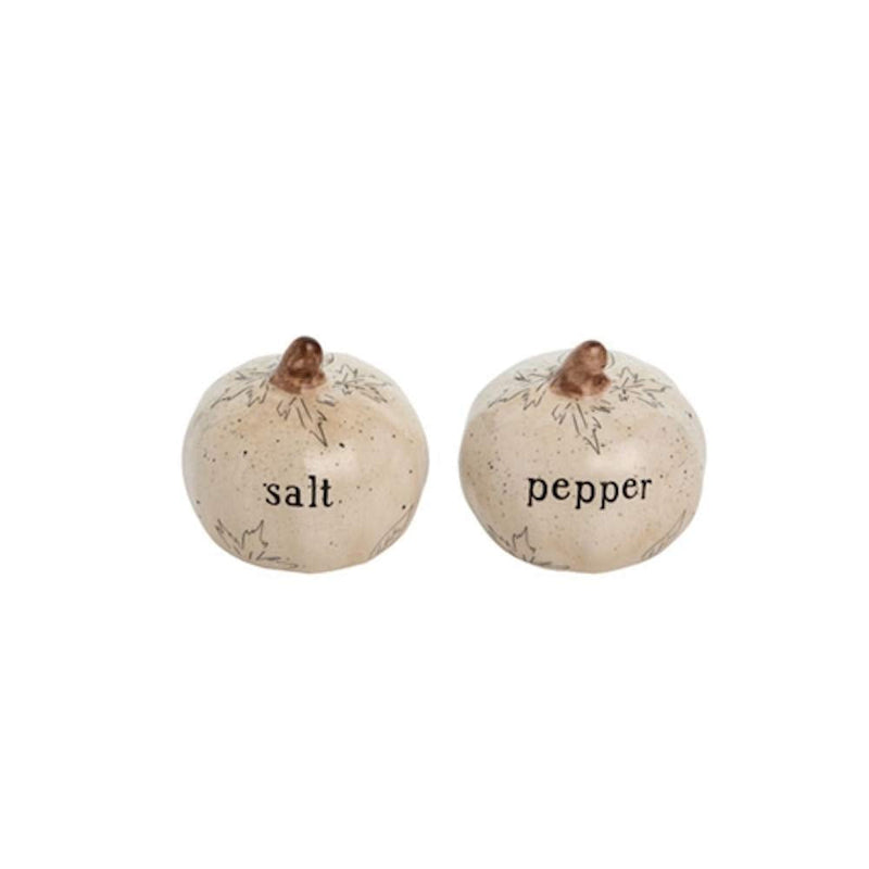 [Australia - AusPower] - White Ceramic Pumpkin Salt and Pepper Shakers 