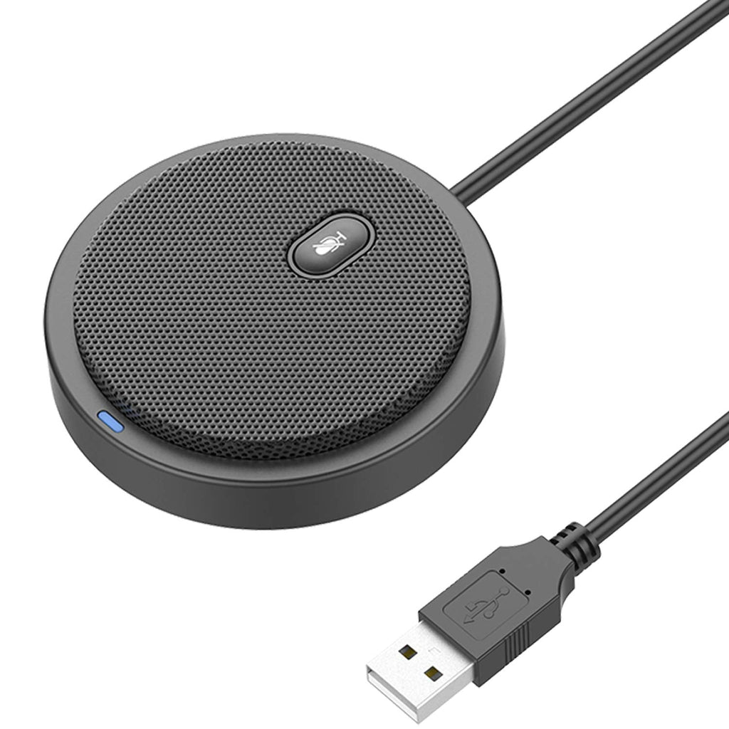 [Australia - AusPower] - Upgraded USB Conference Microphone for Computer, 360° Omnidirectional Condenser Mic with Mute Key, Great for Video Conference, Gaming, Chatting, Skype, Plug & Play, Windows macOS, Ideal for Gift 